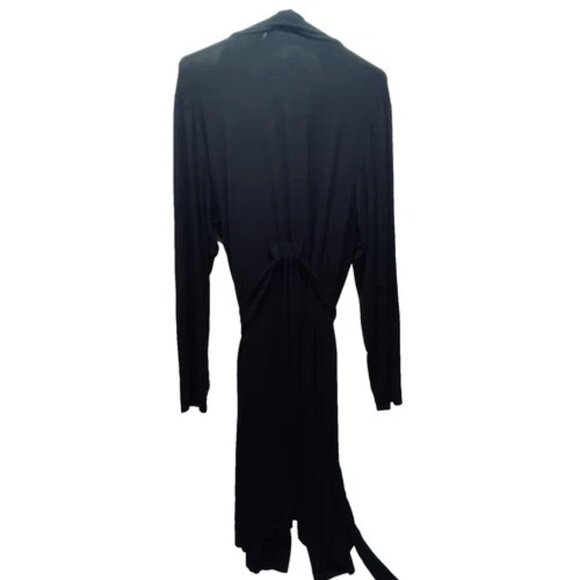 Torrid Super Soft Sleep Robe Women's 00 M/L Black Belted Pockets Rayon Blend EUC - Picture 6 of 7